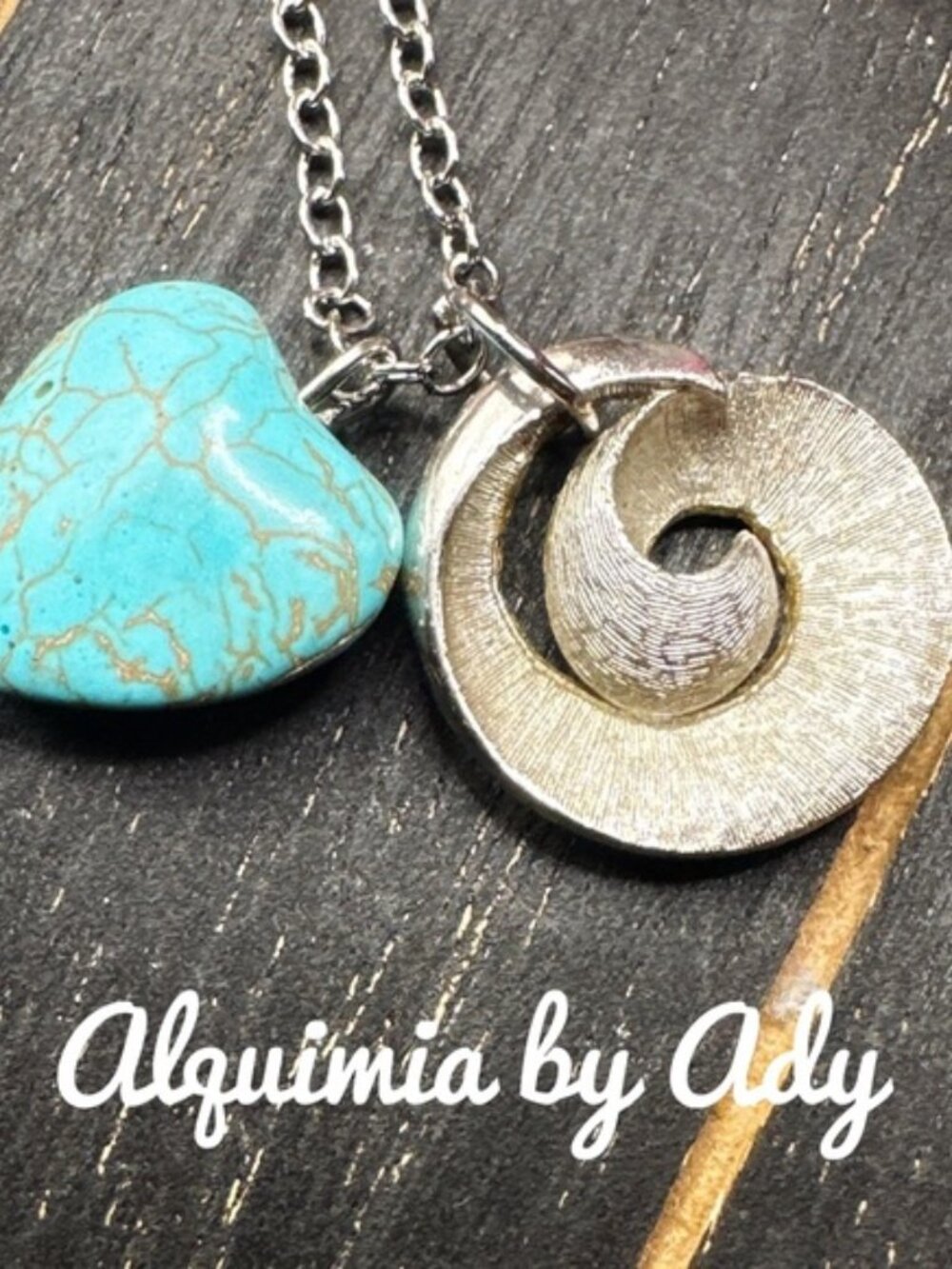 Turquoise silver shell pendant necklace 925 sterling chain